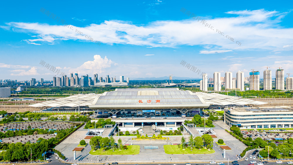 长沙城市地标 长沙交通 长沙高铁南站 长沙高铁 长沙城市航拍 长沙地标