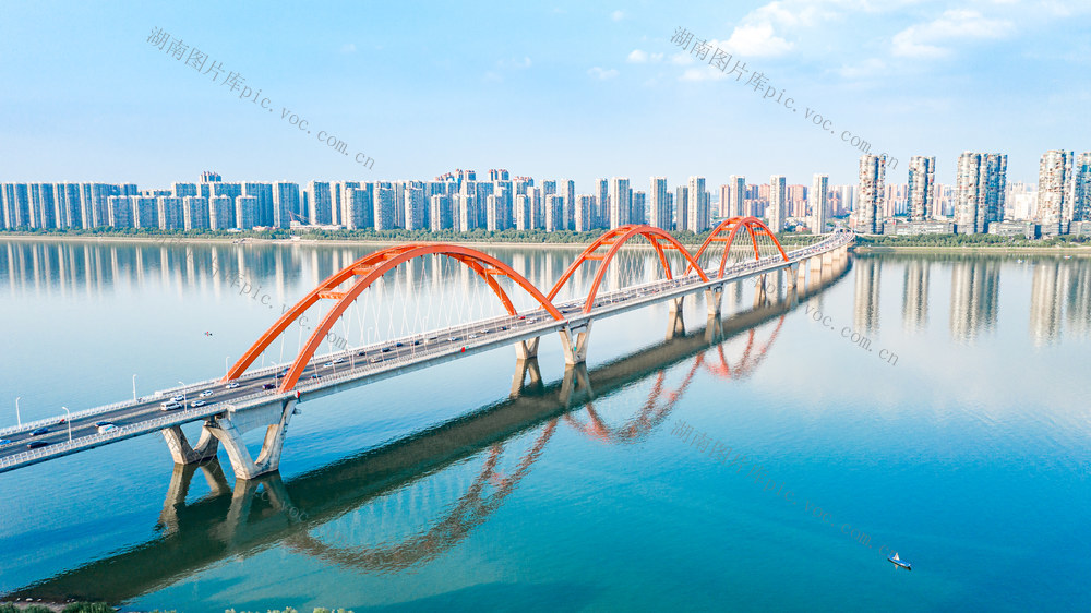 长沙北辰三角洲航拍 长沙城市风光  长沙城市地标 湘江 长沙福元路大桥 长沙城市航拍全景 