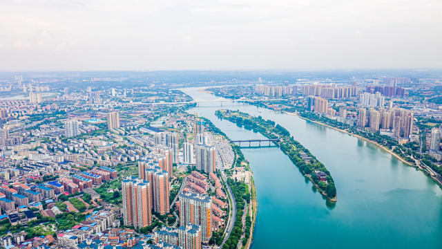 衡阳东洲岛景区航拍全景 衡阳城市航拍 衡阳城市地标 衡阳风 