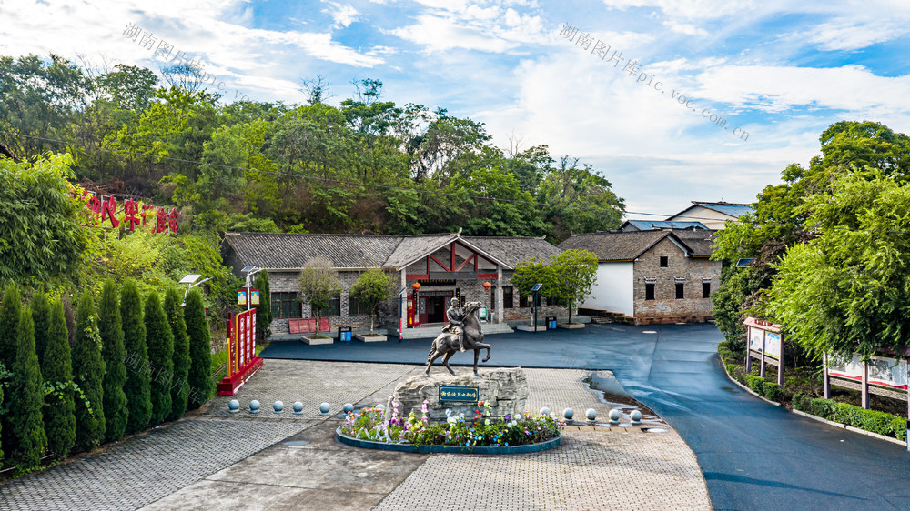 湖南耒阳谢维俊故居雕像 湖南红色旅游 衡阳耒阳市 耒阳城市地标