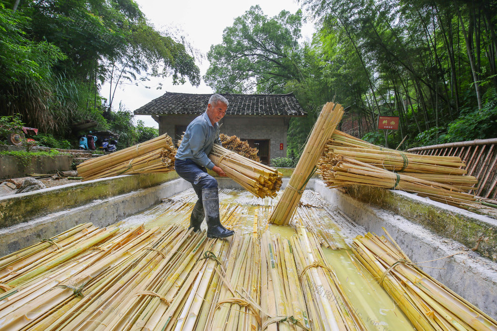 手工抄纸 料凼 楠竹 石灰 清水 非遗 传承 文化 竹林