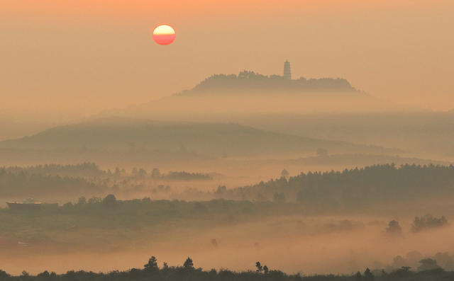 乡村 晨曦 美景