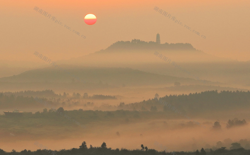 乡村 晨曦 美景
