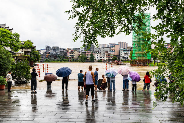 暴雨  古城  江河   湘西  吉首 乾州  防汛