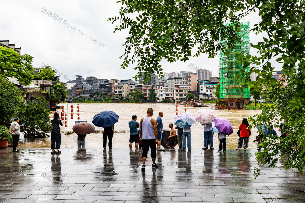 暴雨  古城  江河   湘西  吉首 乾州  防汛