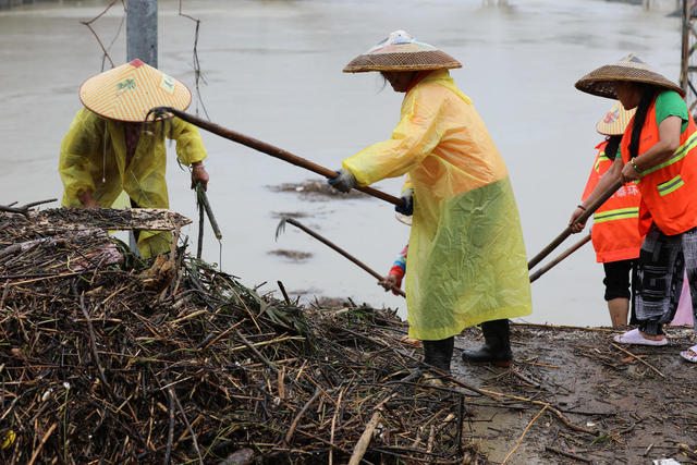 洪水 湘西 吉首 乾州 古城 漩谭 淤泥 漂浮物 清扫 市民 人们