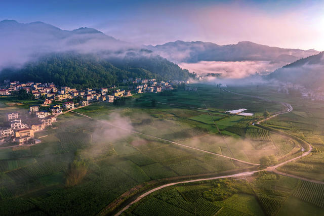 湖南，龙山，农村，气象，阳光，庄稼，民居，仙境