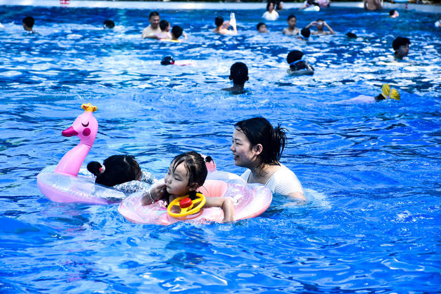 盛夏乐园学泳忙
