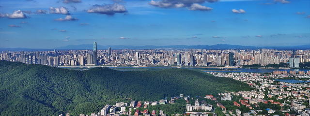 山水 山城 寨子岭 桃花岭 岳麓山  天马山 接片 全景 碧水蓝天