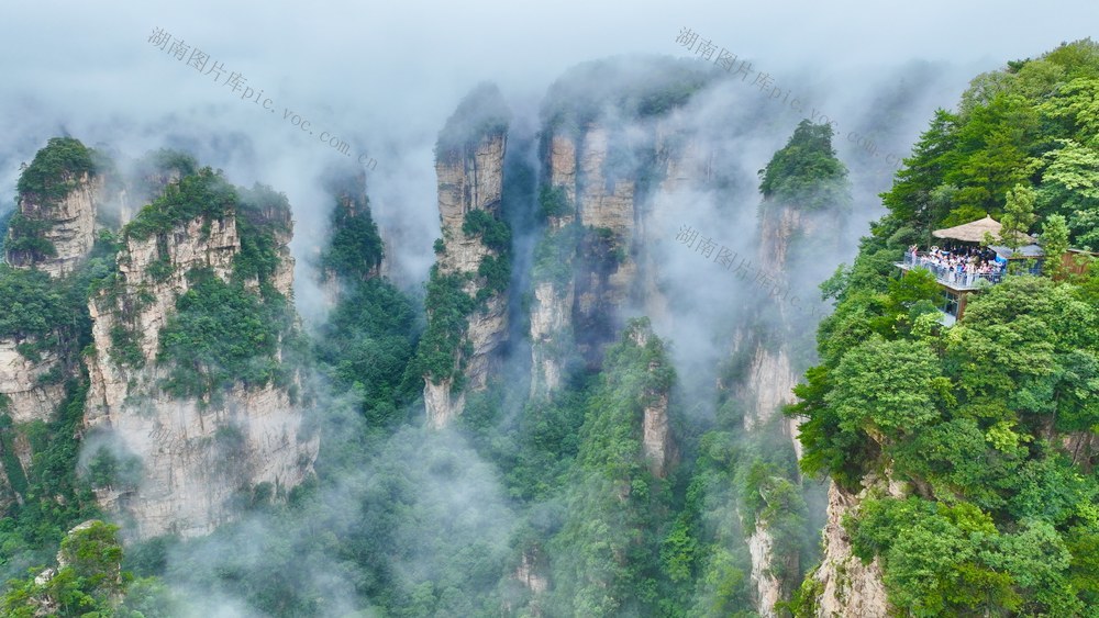 张家界武陵源迎来暑期旅游客流高峰