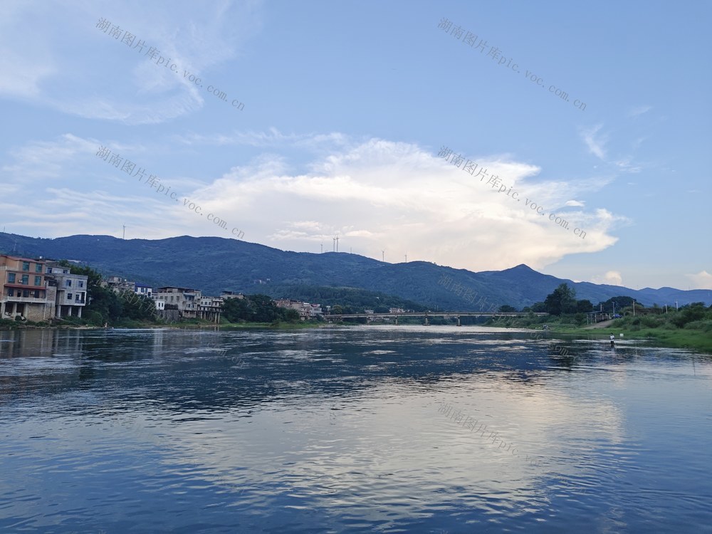 舂陵河  黄昏  湘南风光 常宁  白沙镇