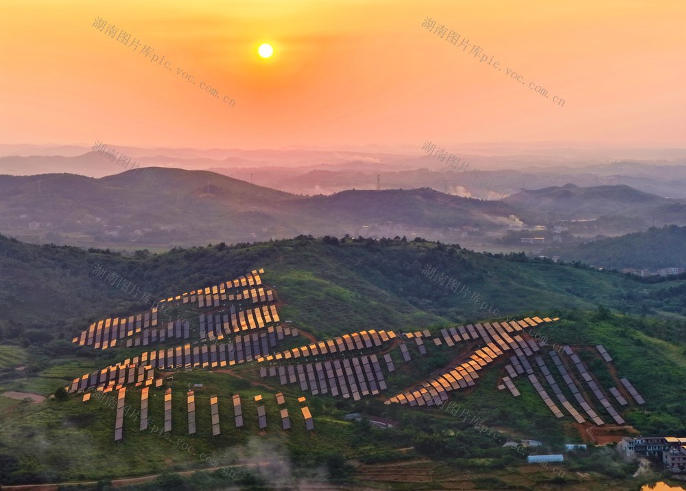 常宁  光伏  满山  夕阳美

