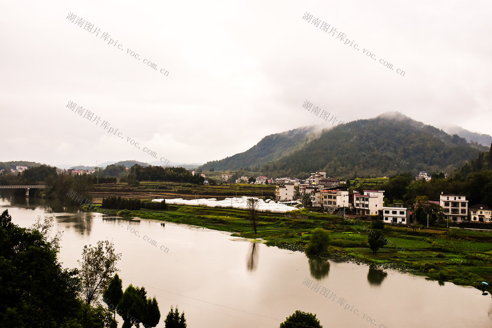山村秋景醉游人